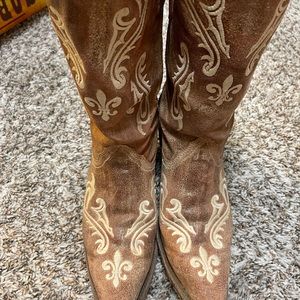 Corral Brown Cortez Cheff Embroidery Cowboy Boots 8.5